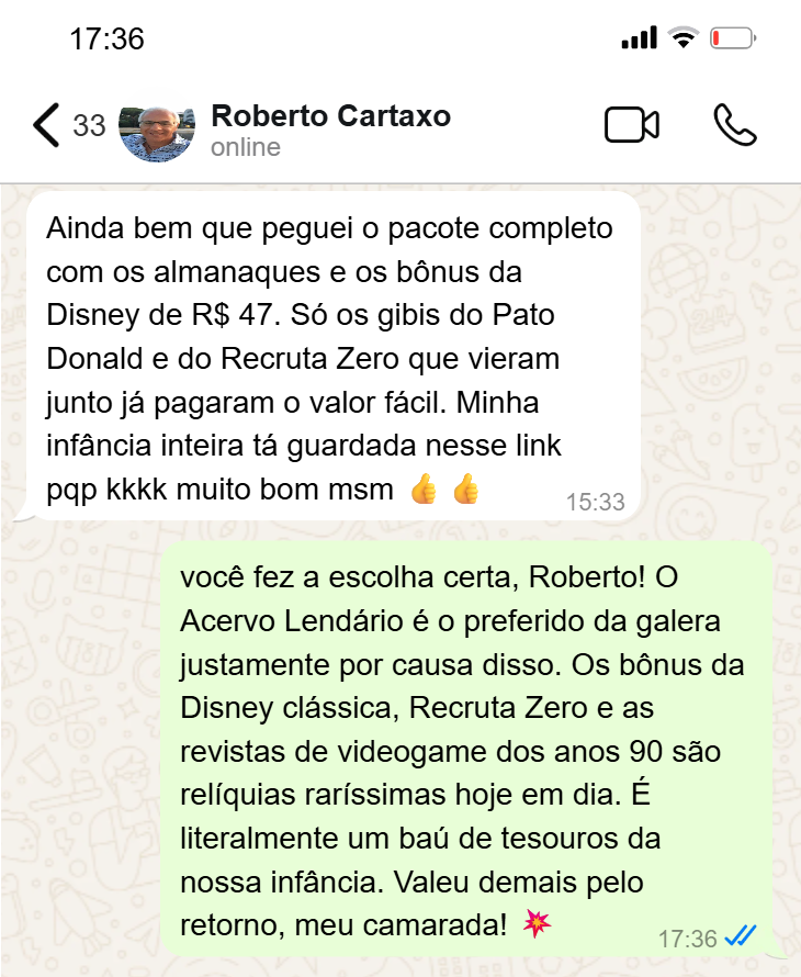 Depoimento de Roberto Cartaxo via WhatsApp